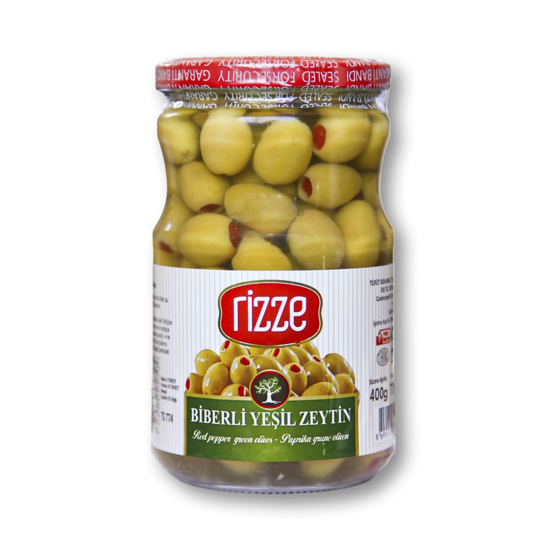 BİBERLİ YEŞİL ZEYTİN 400 GR